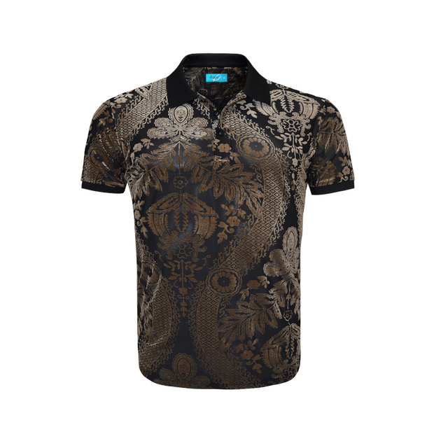 Black Polo with Gold Design 2106