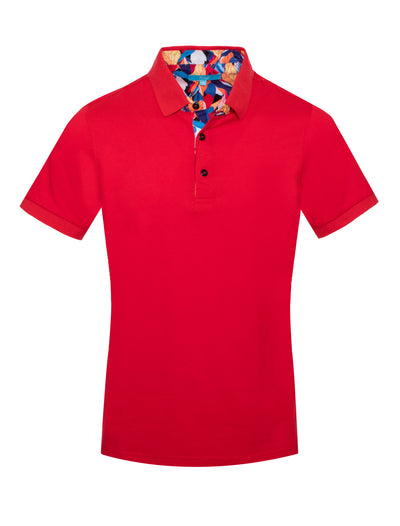 Polo stretch Cotton in Red