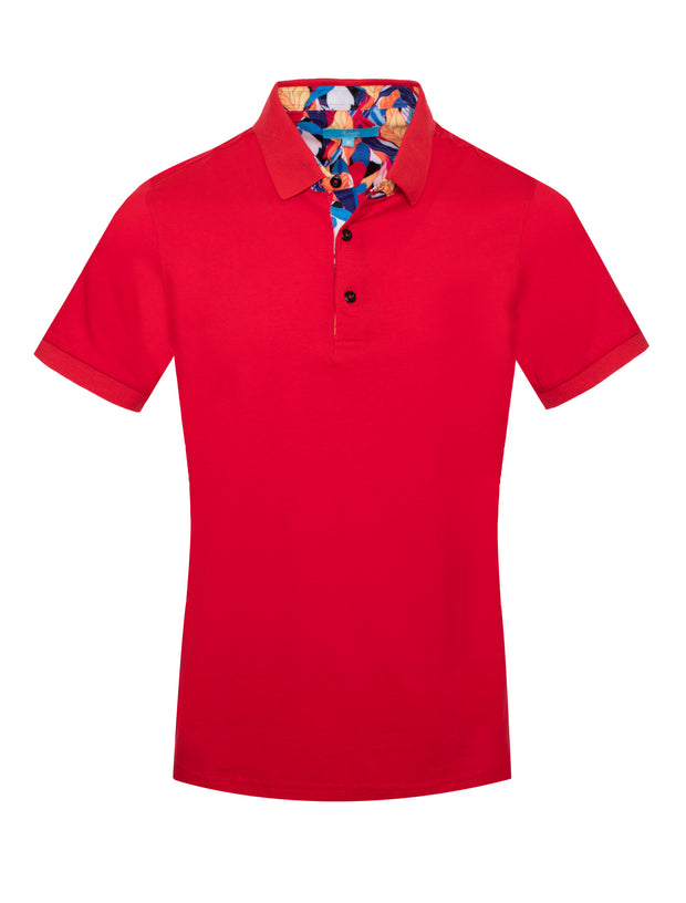 Polo stretch Cotton in Red