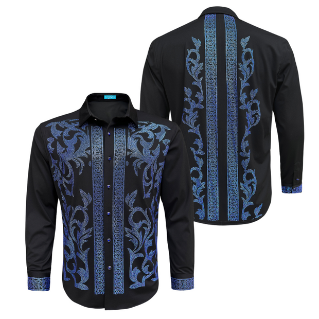 Black-Royal Crystal Shirt 7909