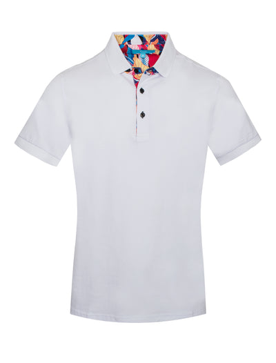 Polo stretch Cotton in White