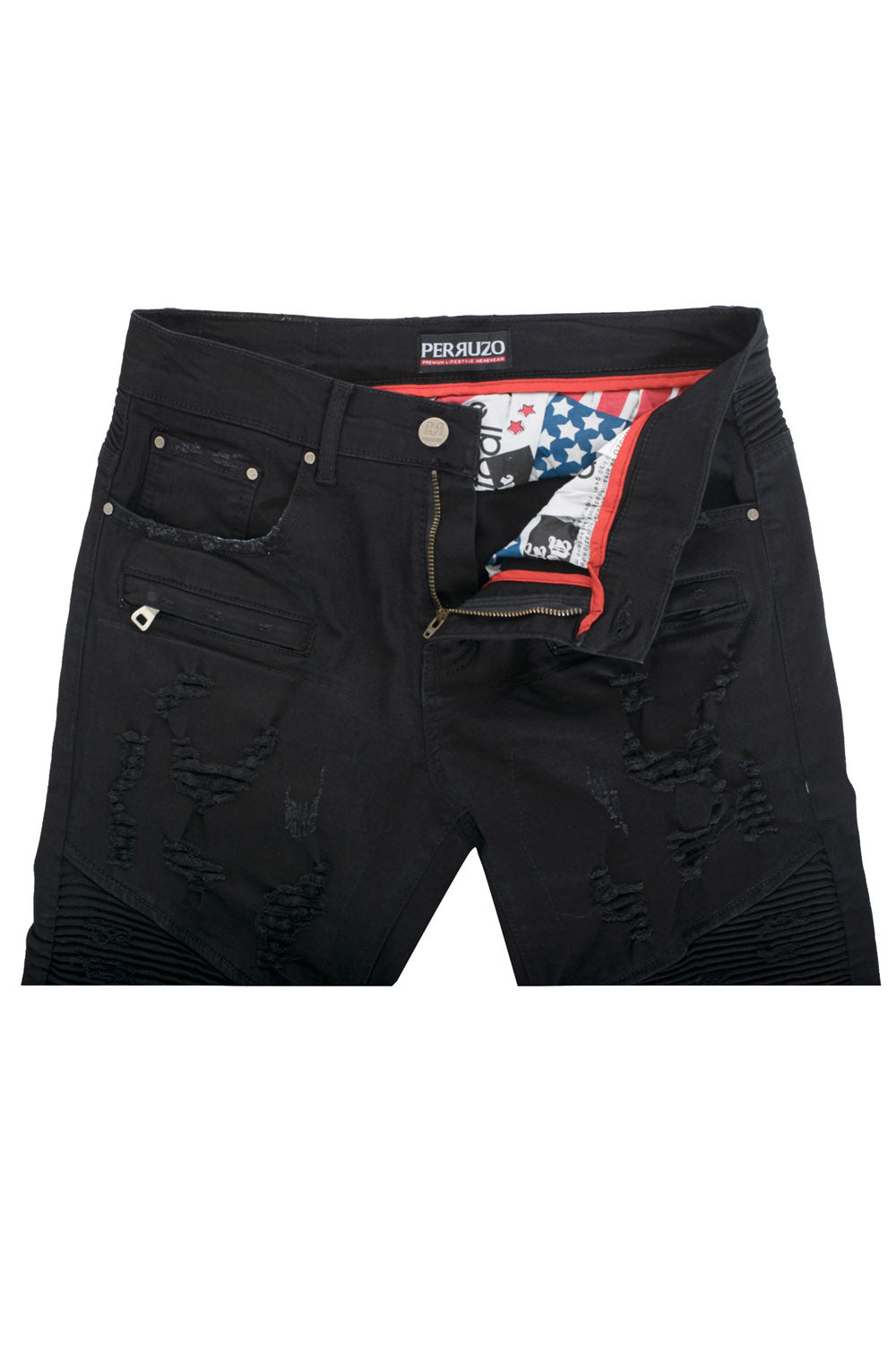 Jet Black Moto Jeans (7550) – Perruzo