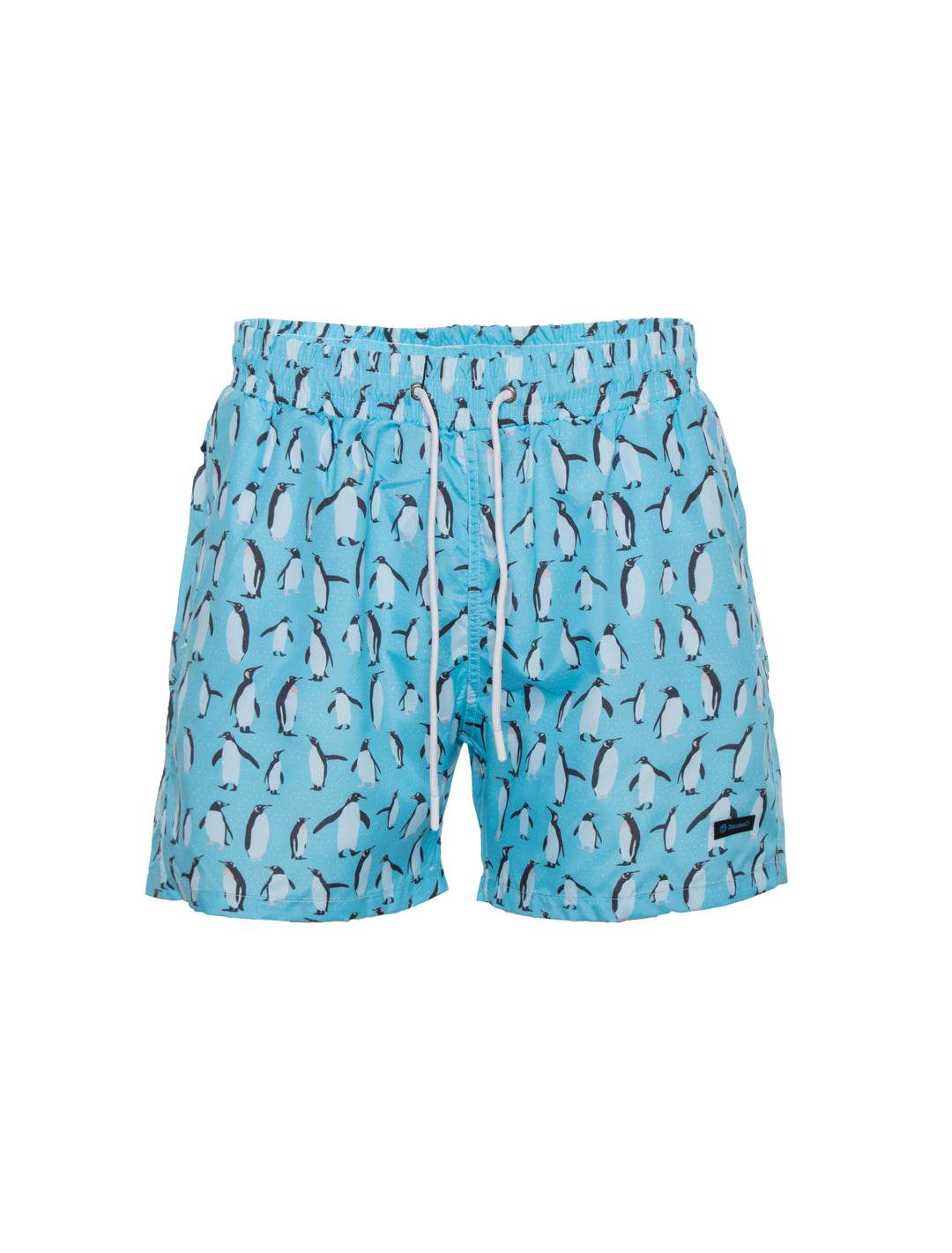 Penguin print swim trunks online